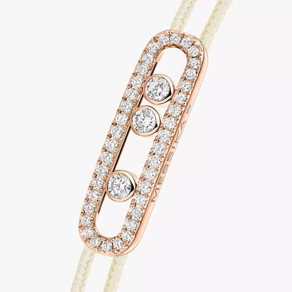 [⭐Aura]Messika Care(s) pink cord pavé bracelet