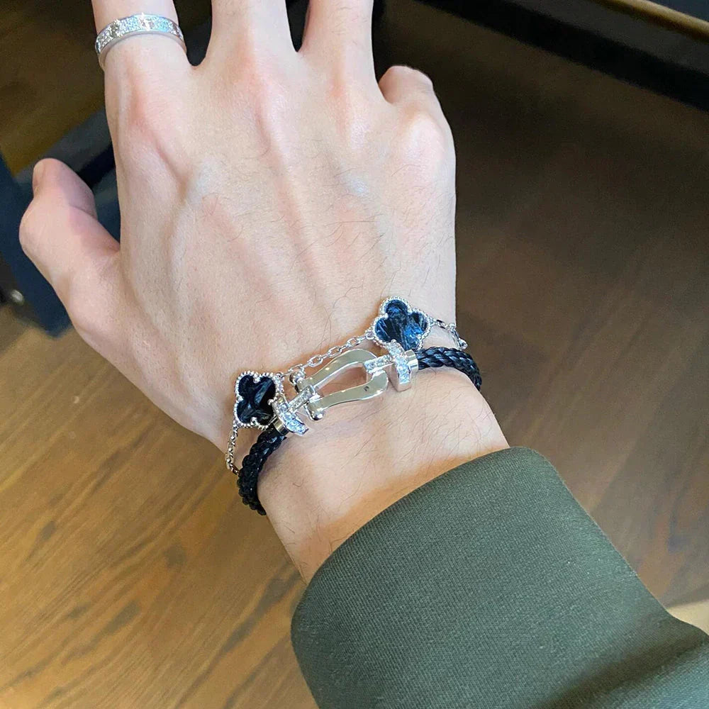 [⭐Aura]CLOVER 5 MOTIF PIETERSITE BRACELET COLLECTION