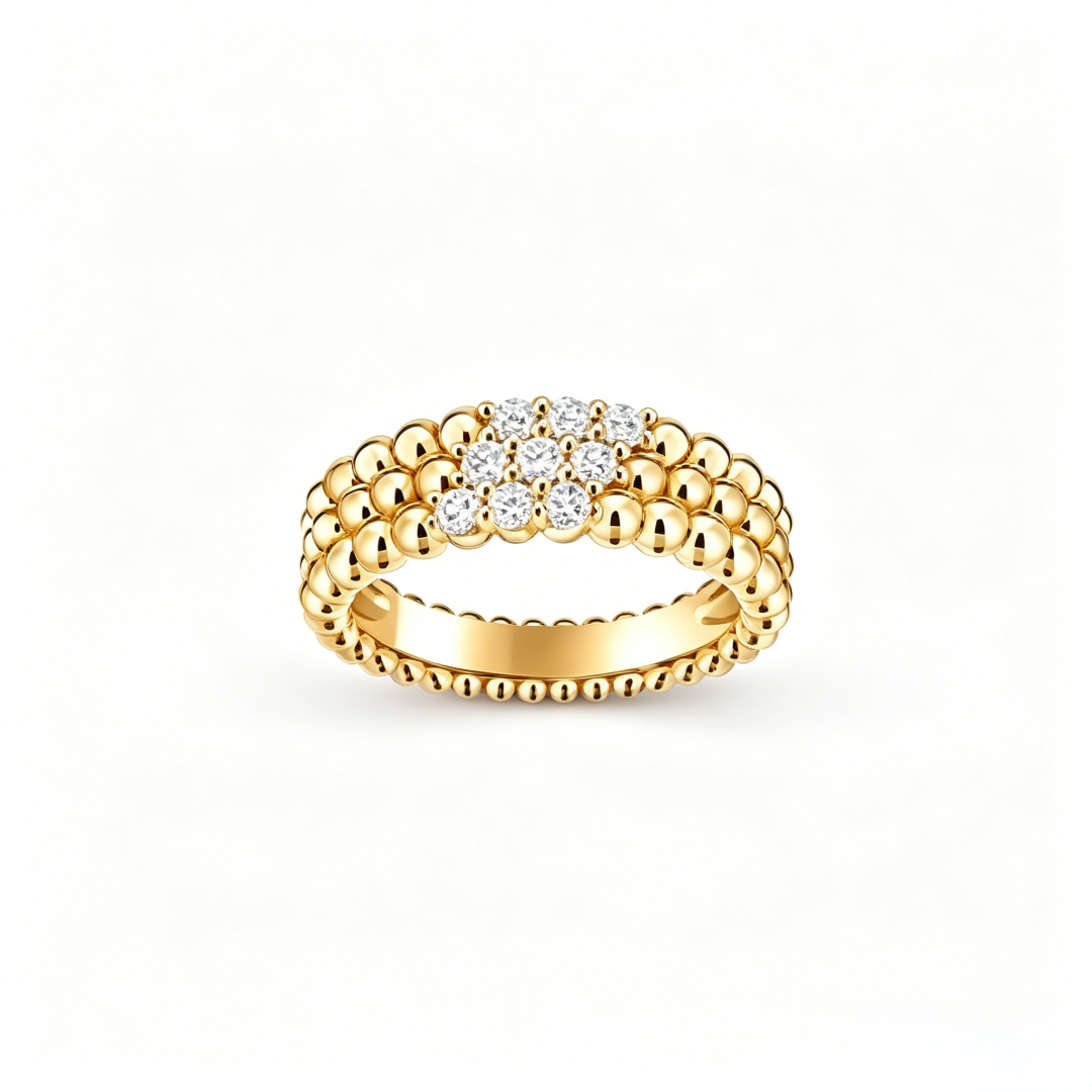 [⭐Aura] THREE-ROW DIAMOND RING