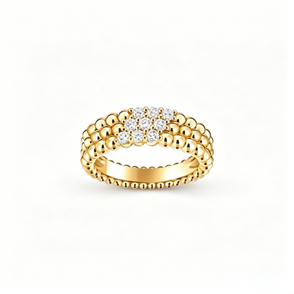[⭐Aura] THREE-ROW DIAMOND RING