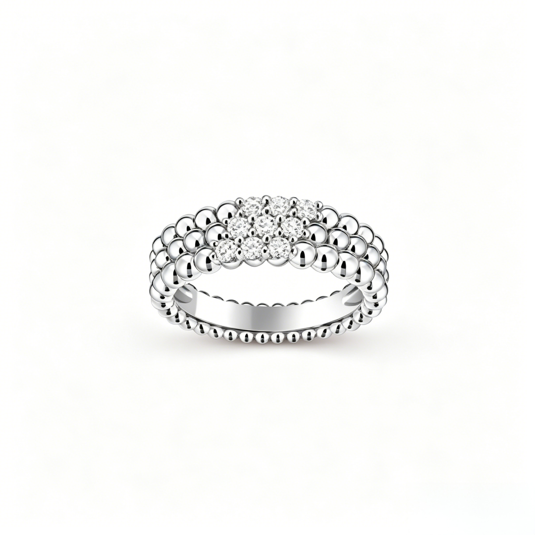 [⭐Aura] THREE-ROW DIAMOND RING