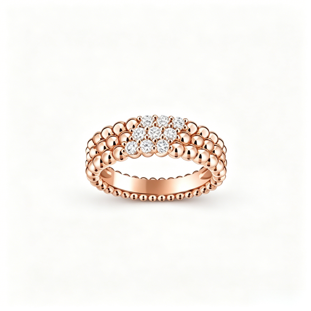 [⭐Aura] THREE-ROW DIAMOND RING