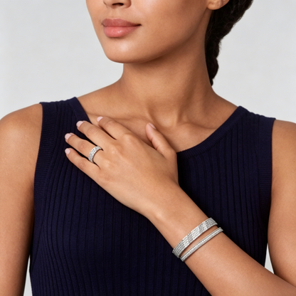 [⭐Aura] THREE-ROW DIAMOND RING