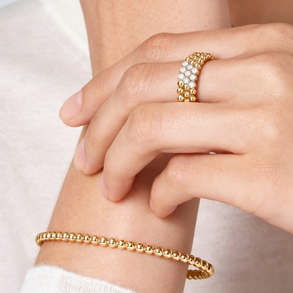 [⭐Aura] THREE-ROW DIAMOND RING