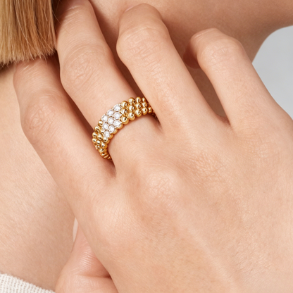 [⭐Aura] THREE-ROW DIAMOND RING