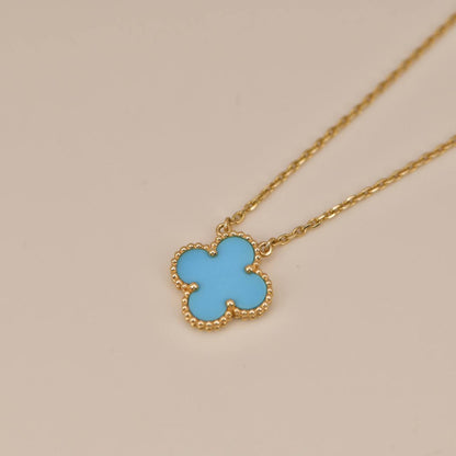 [⭐Aura]CLOVER 15MM VINTAGE TURQUOISE NECKLACE