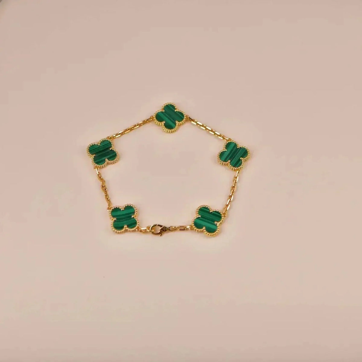 [⭐Aura] CLOVER 5 MOTIF MALACHITE BRACELET COLLECTION