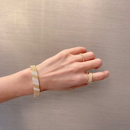 [⭐Aura]  FIVE-ROW DIAMOND BRACELET