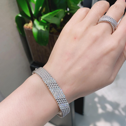 [⭐Aura]  FIVE-ROW DIAMOND BRACELET
