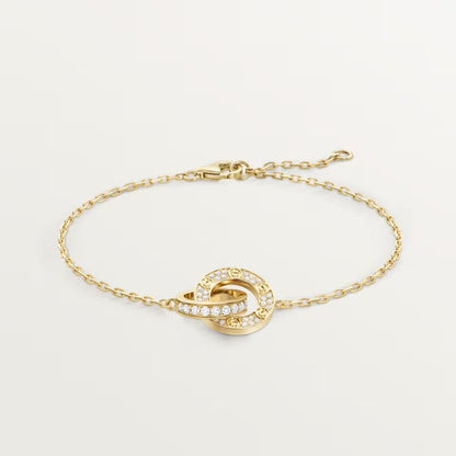 [⭐Aura]LOVE DOUBLE RING FULL DIAMOND BRACELET