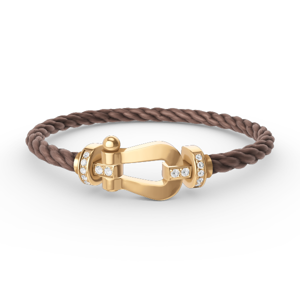 [⭐Aura]FORCE LARGE HORSESHOE HALF DIAMOND BRACELET GOLD