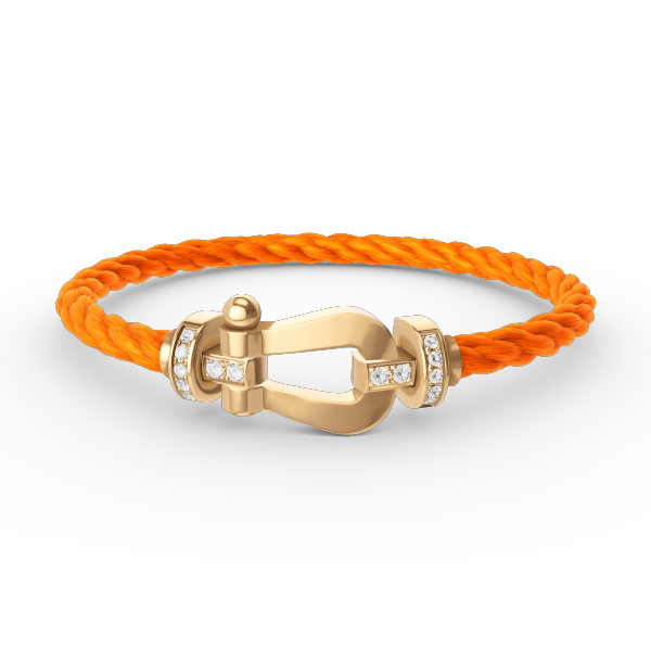 [⭐Aura]FORCE LARGE HORSESHOE HALF DIAMOND BRACELET GOLD