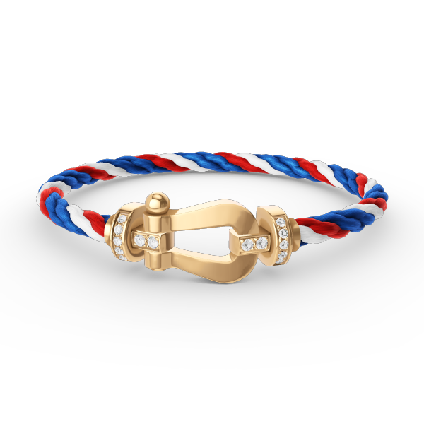 [⭐Aura]FORCE LARGE HORSESHOE HALF DIAMOND BRACELET GOLD