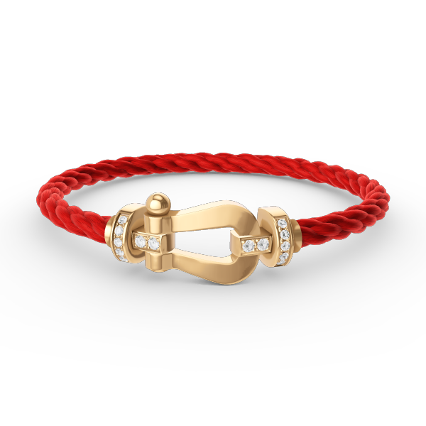 [⭐Aura]FORCE LARGE HORSESHOE HALF DIAMOND BRACELET GOLD