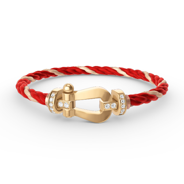 [⭐Aura]FORCE LARGE HORSESHOE HALF DIAMOND BRACELET GOLD