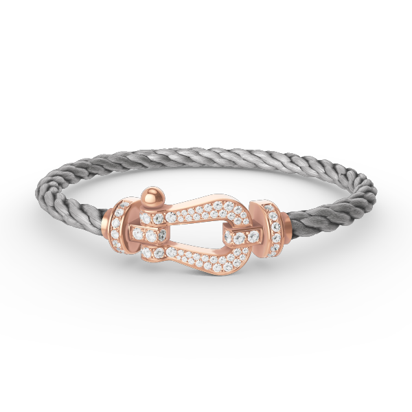 [⭐Aura]FORCE LARGE HORSESHOE FULL DIAMOND BRACELET ROSE GOLD