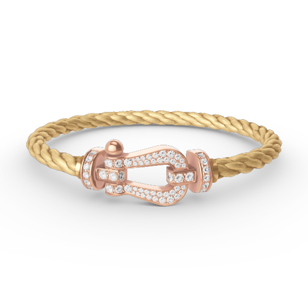 [⭐Aura]FORCE LARGE HORSESHOE FULL DIAMOND BRACELET ROSE GOLD