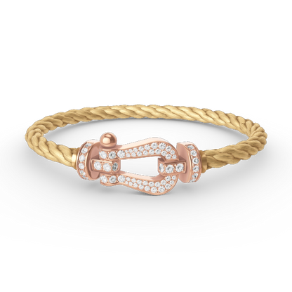 [⭐Aura]FORCE LARGE HORSESHOE FULL DIAMOND BRACELET ROSE GOLD