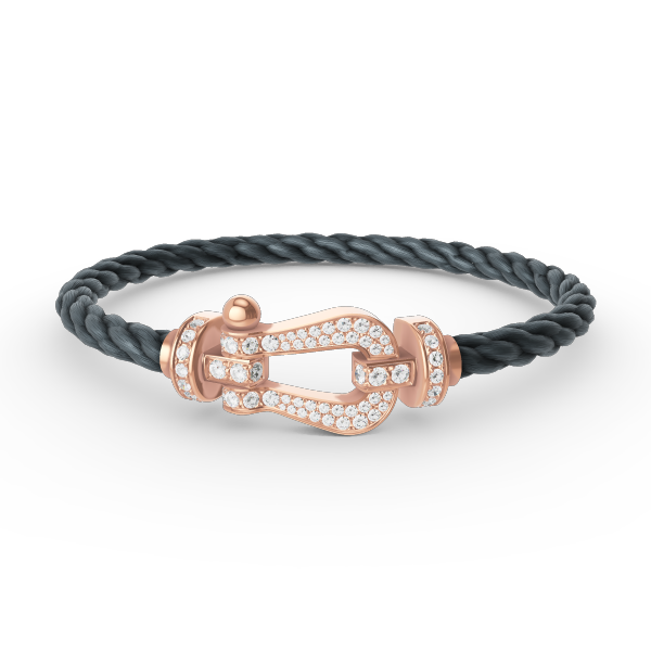 [⭐Aura]FORCE LARGE HORSESHOE FULL DIAMOND BRACELET ROSE GOLD