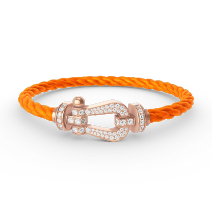 [⭐Aura]FORCE LARGE HORSESHOE FULL DIAMOND BRACELET ROSE GOLD