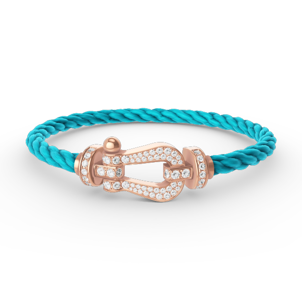 [⭐Aura]FORCE LARGE HORSESHOE FULL DIAMOND BRACELET ROSE GOLD