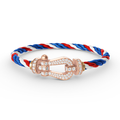 [⭐Aura]FORCE LARGE HORSESHOE FULL DIAMOND BRACELET ROSE GOLD