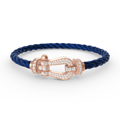 [⭐Aura]FORCE LARGE HORSESHOE FULL DIAMOND BRACELET ROSE GOLD