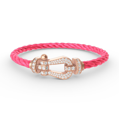 [⭐Aura]FORCE LARGE HORSESHOE FULL DIAMOND BRACELET ROSE GOLD