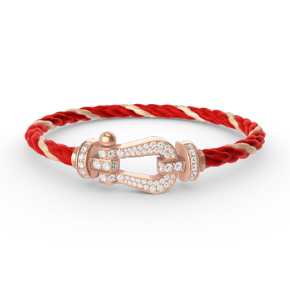 [⭐Aura]FORCE LARGE HORSESHOE FULL DIAMOND BRACELET ROSE GOLD