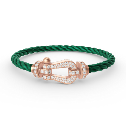 [⭐Aura]FORCE LARGE HORSESHOE FULL DIAMOND BRACELET ROSE GOLD