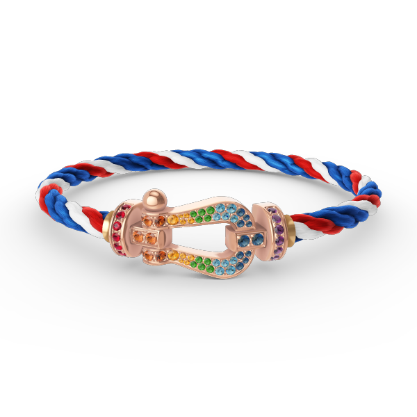 [⭐Aura]FORCE LARGE HORSESHOE  COLORED DIAMOND BRACELET ROSE GOLD