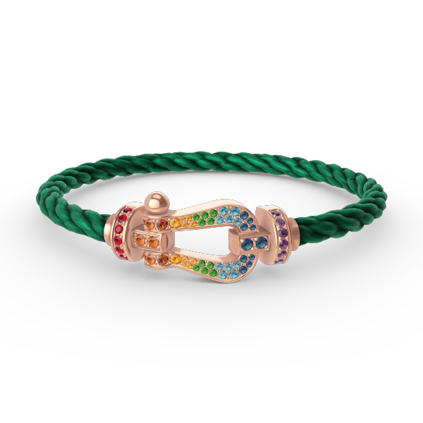 [⭐Aura]FORCE LARGE HORSESHOE  COLORED DIAMOND BRACELET ROSE GOLD