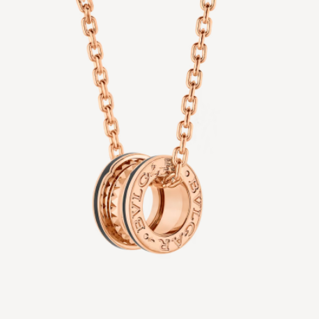 [⭐Aura]ZERO 1 ROCK PEDANT PINK GOLD BLACK NECKLACE