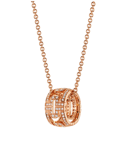 [⭐Aura]PARENTESI NECKLACE PINK GOLD DIAMOND