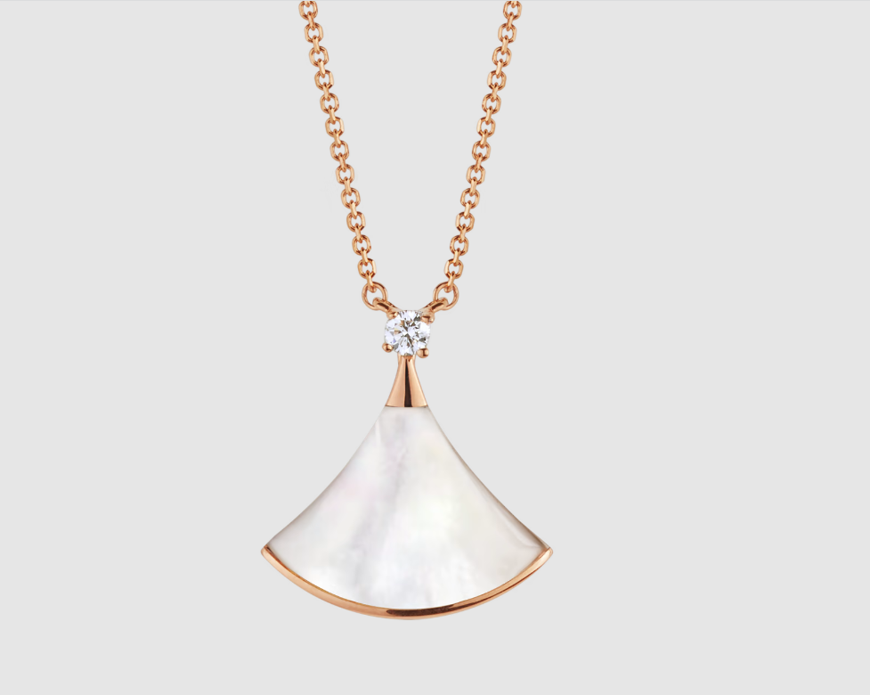 [⭐Aura]DREAM NECKLACE WHITE MOP PINK GOLD 1 DIAMOND