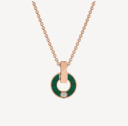 [⭐Aura]GARI NECKLACE PINK GOLD MALACHITE
