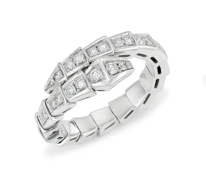[⭐Aura]SERPENTI RING SILVER DIAMOND PAVED 4MM
