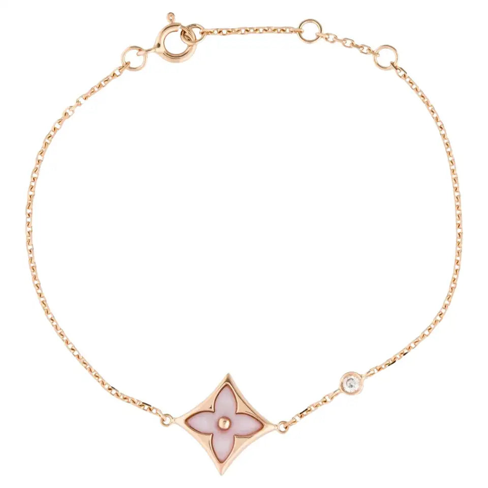 [⭐Aura]STAR 1 DIAMOND PINK GOLD BRACELET