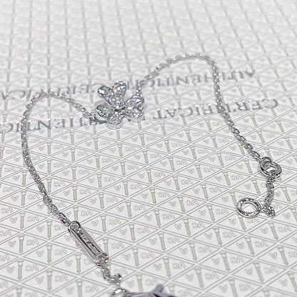 [⭐Aura]FRIVOLE SILVER FLOWER DIAMOND BRACELET