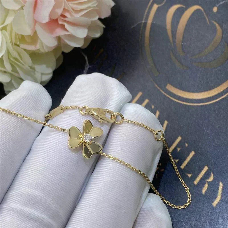 [⭐Aura]FRIVOLE GOLD FLOWER PINK MALACHITE BRACELET