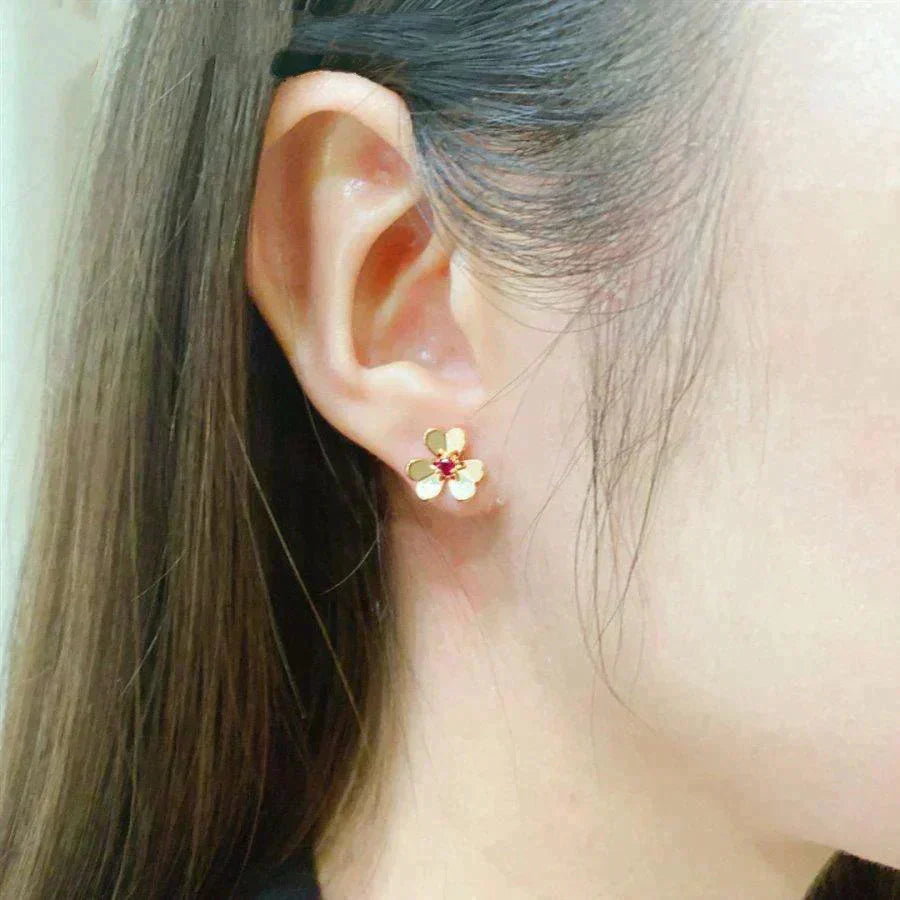 [⭐Aura]FRIVOLE  FLOWER PINK EARRINGS