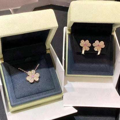 [⭐Aura]FRIVOLE ROSE GOLD FLOWER DIAMOND NECKLACE