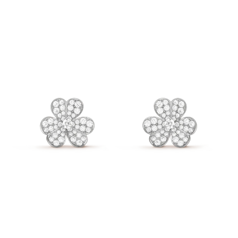 [⭐Aura]FRIVOLE SILVER FLOWER DIAMOND EARRINGS