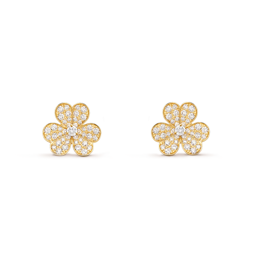 [⭐Aura]FRIVOLE GOLD FLOWER DIAMOND EARRINGS