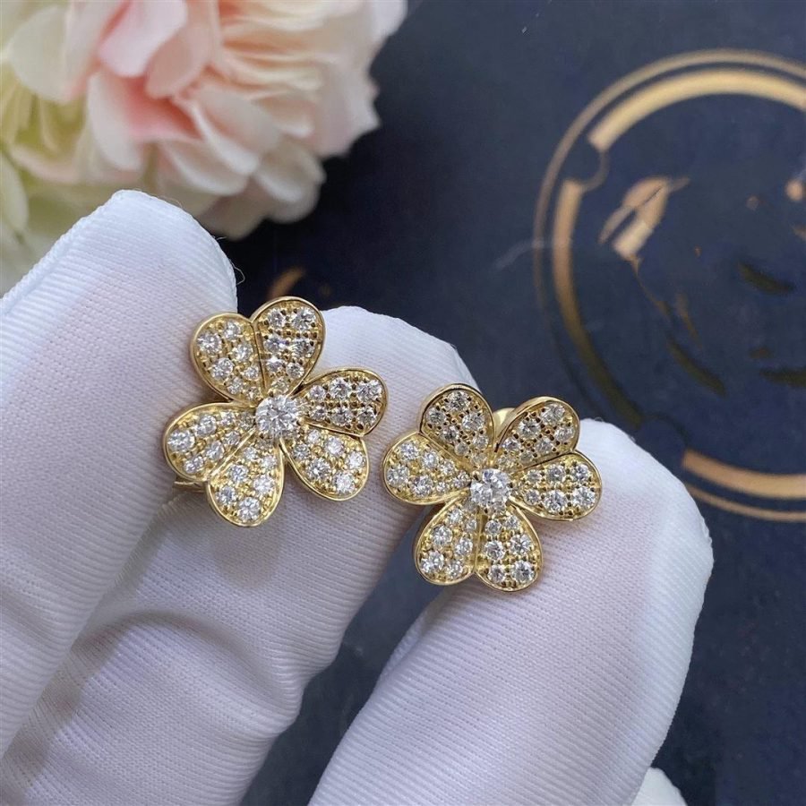[⭐Aura]FRIVOLE GOLD FLOWER DIAMOND EARRINGS