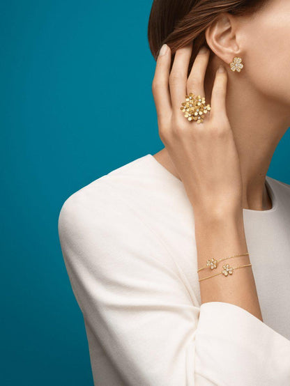 [⭐Aura]FRIVOLE GOLD FLOWER DIAMOND EARRINGS
