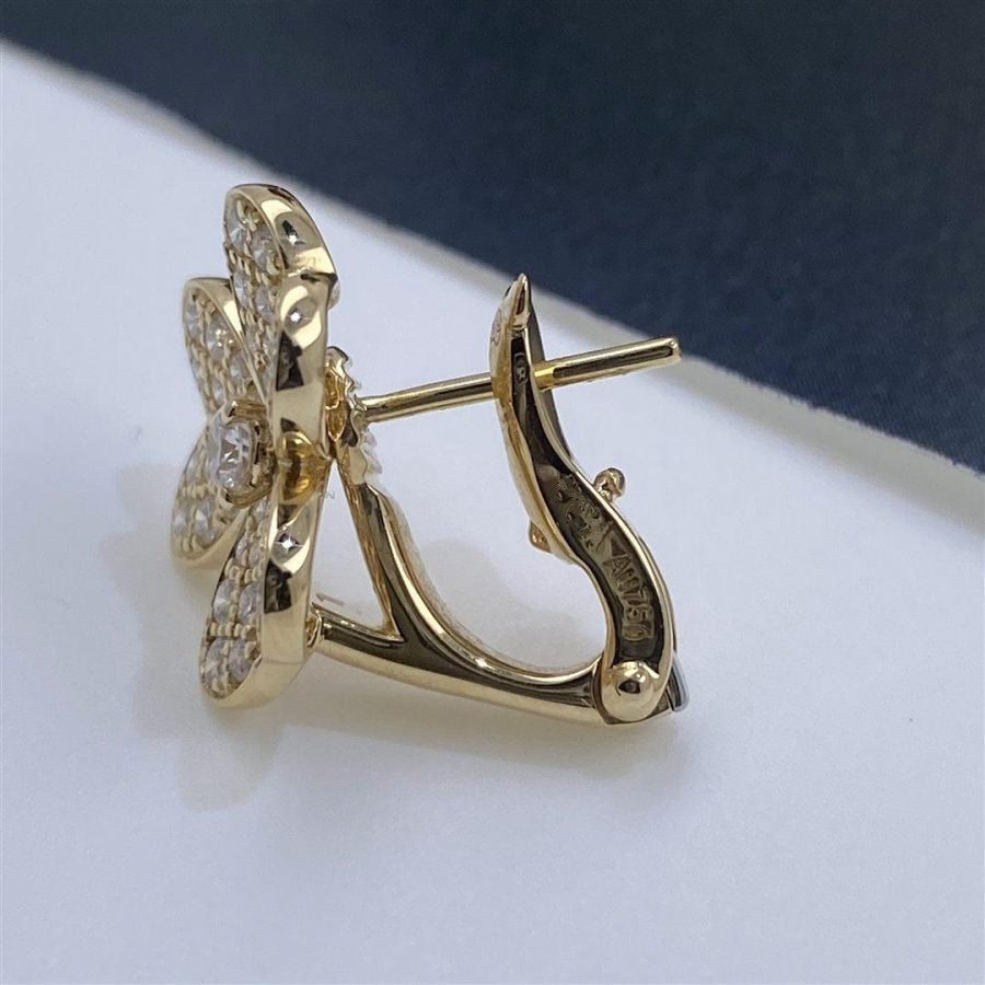 [⭐Aura]FRIVOLE GOLD FLOWER DIAMOND EARRINGS