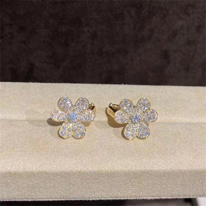 [⭐Aura]FRIVOLE GOLD FLOWER DIAMOND EARRINGS