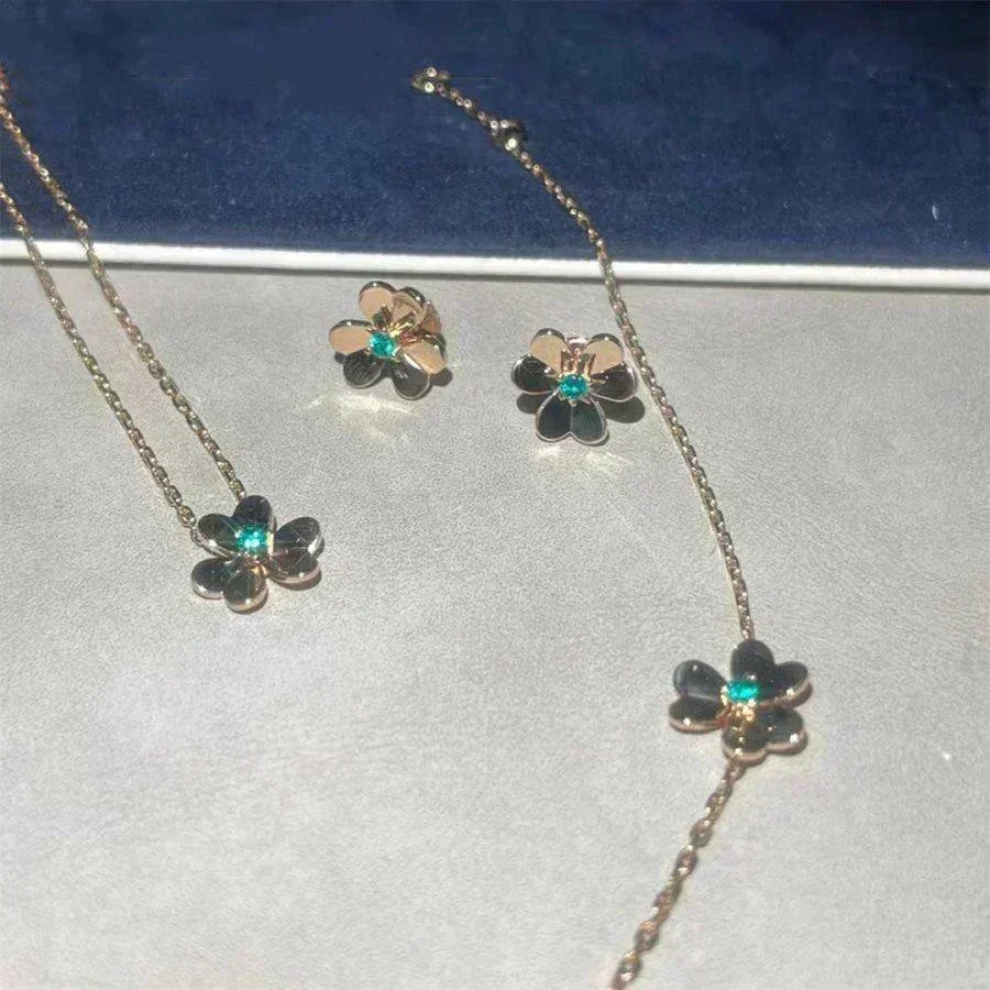 [⭐Aura]FRIVOLE  FLOWER MALACHITE EARRINGS