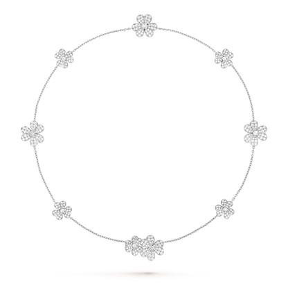 [⭐Aura]FRIVOLE SILVER 9 FLOWERS NECKLACE